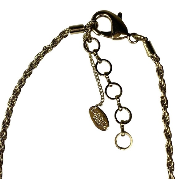 VINTAGE BOHO AMRITA SINGH BLUE RHINESTONE LARGE ROUND PENDANT NECKLACE Chain 18” - Picture 4 of 6